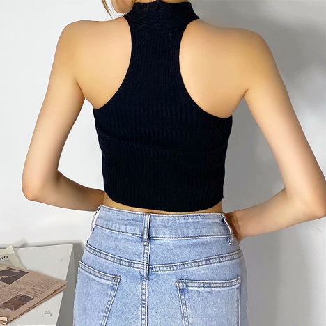 Gabi's Criss-Cross Ribbed Crop Top