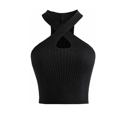 Gabi's Criss-Cross Ribbed Crop Top