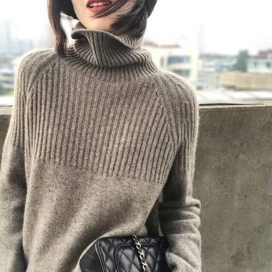 Turtleneck Sweater (100% Wool) - FashionX