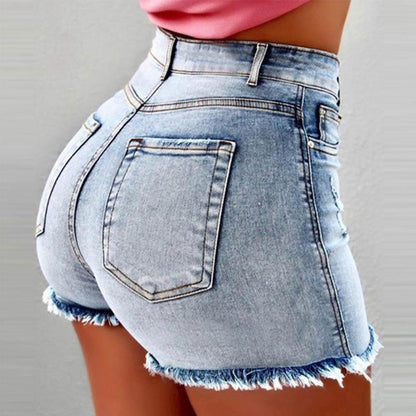 High Waist Skinny Short Jeans (Denim) - FashionX